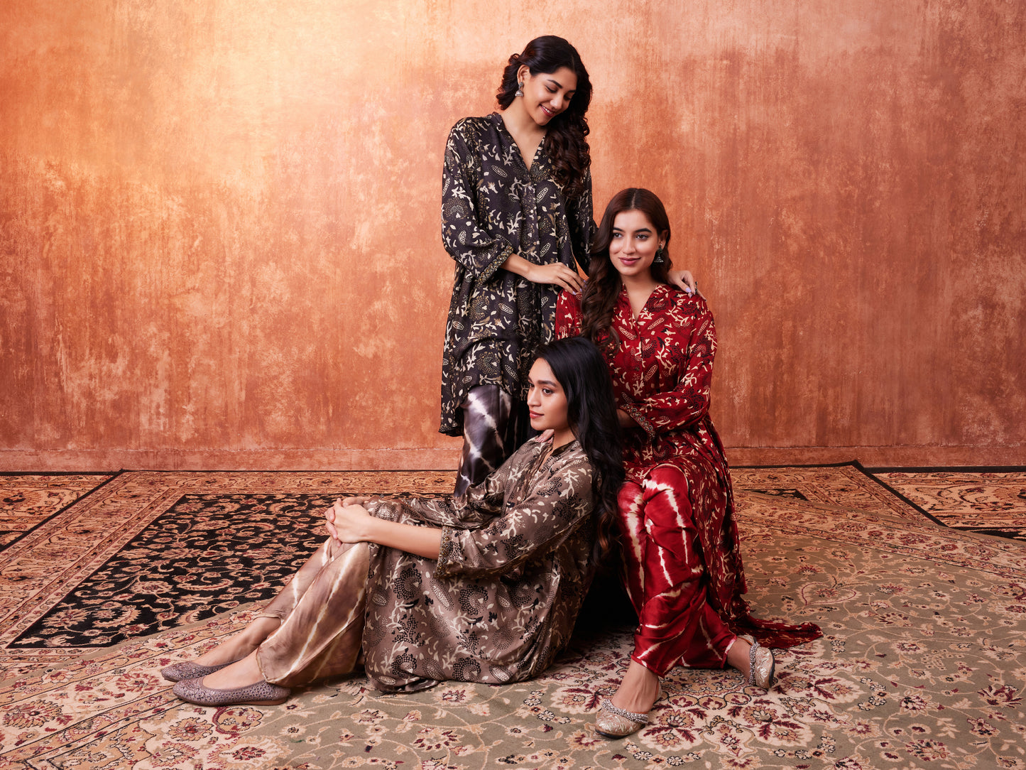 8003 Ajrakh Waterfall Shirt and Leheriya Cowled Trousers