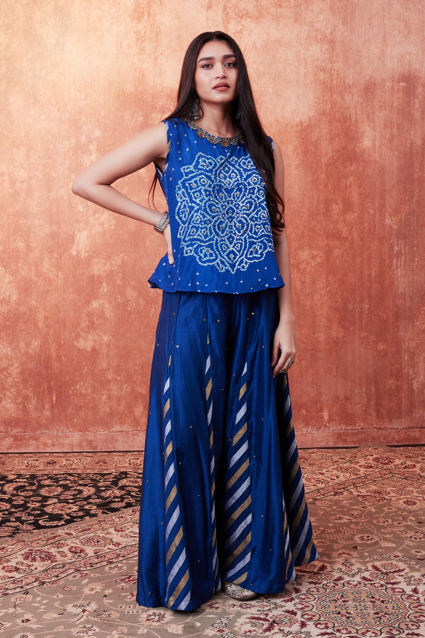 Mandala Bandhani Top Set
