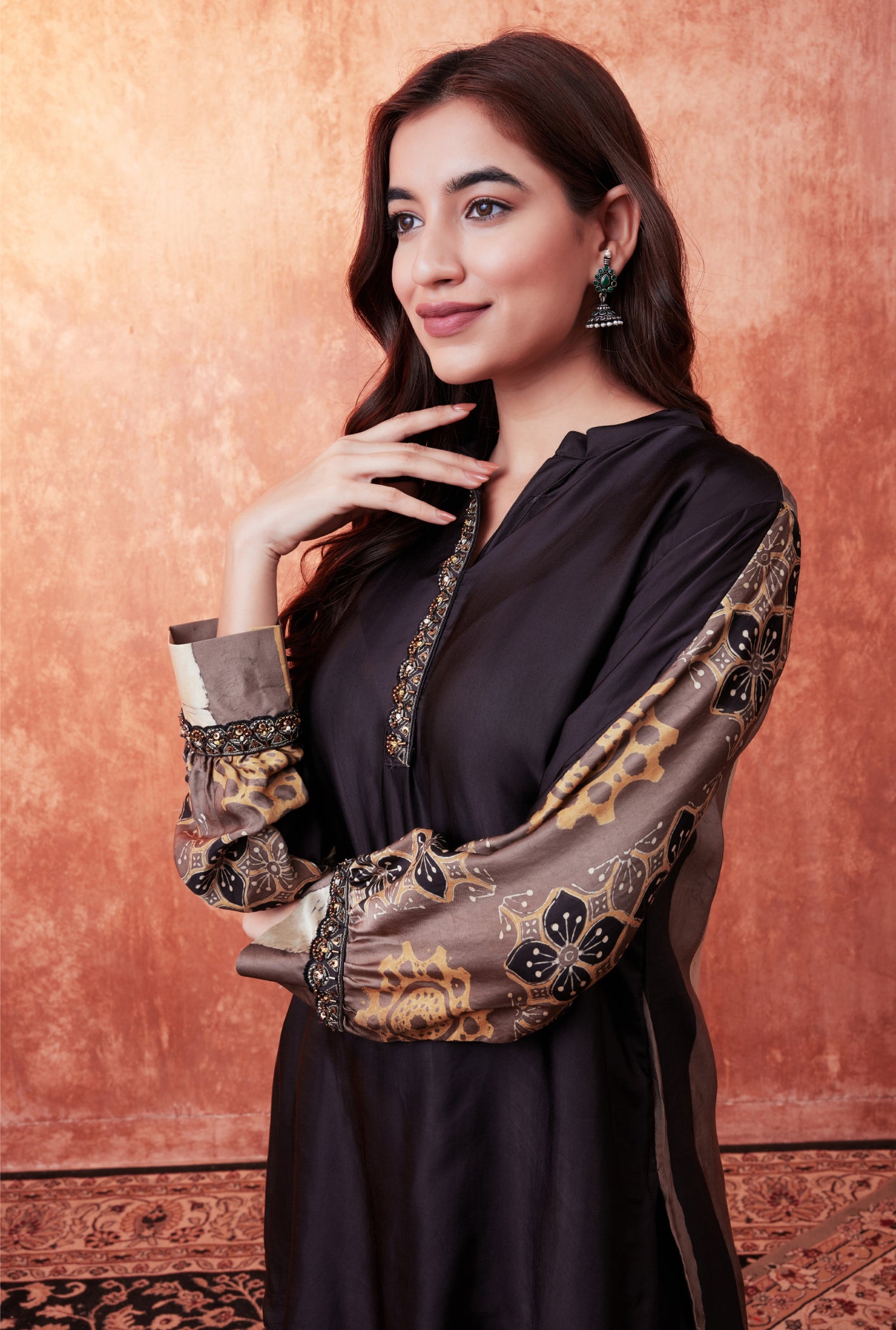 8009 Ajrakh Tunic and Panelled Trousers