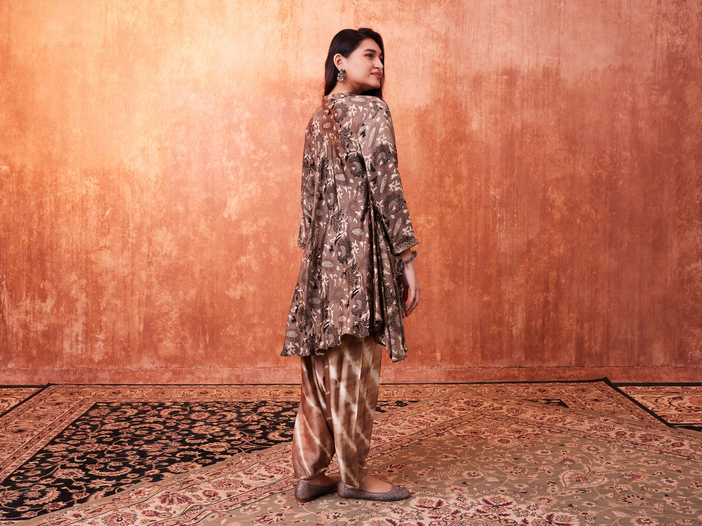 8003 Ajrakh Waterfall Shirt and Leheriya Cowled Trousers