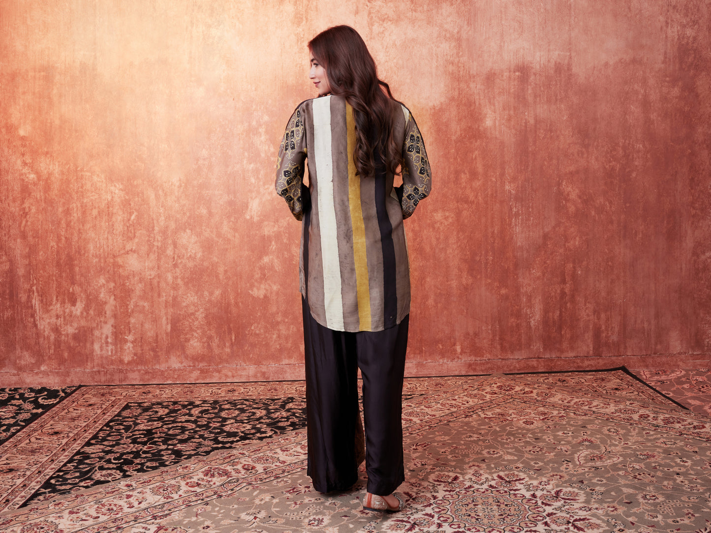 8009 Ajrakh Tunic and Panelled Trousers
