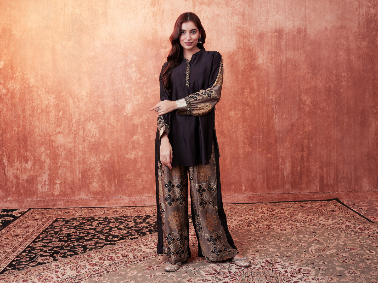 8009 Ajrakh Tunic and Panelled Trousers