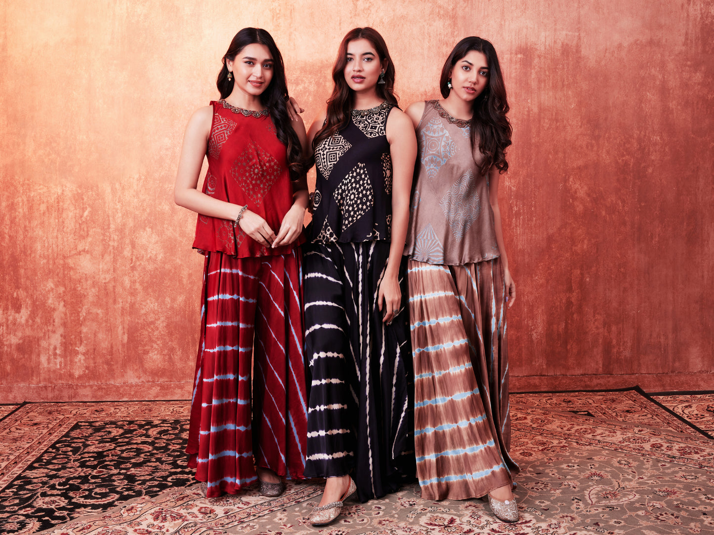 8011 Ajrakh Top and Leheriya Waterfall Trousers