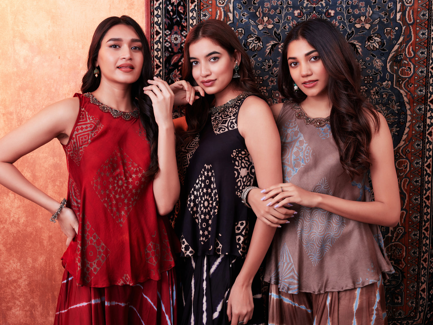 8011 Ajrakh Top and Leheriya Waterfall Trousers
