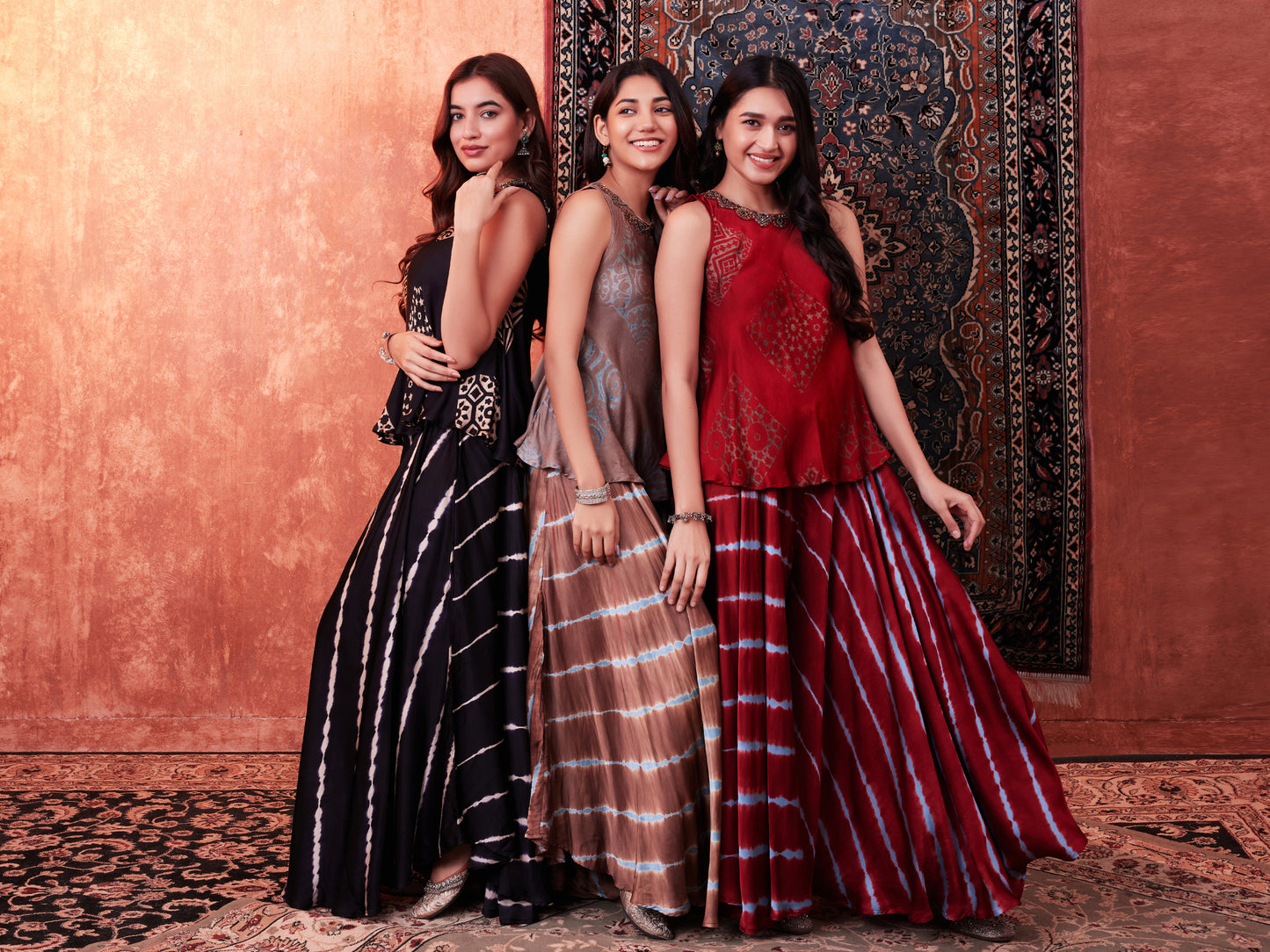 8011 Ajrakh Top and Leheriya Waterfall Trousers