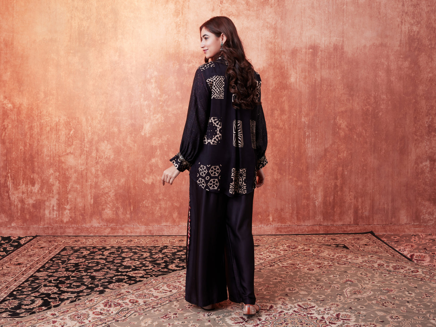 8013 Ajrakh Shirt and Palazzo Trousers