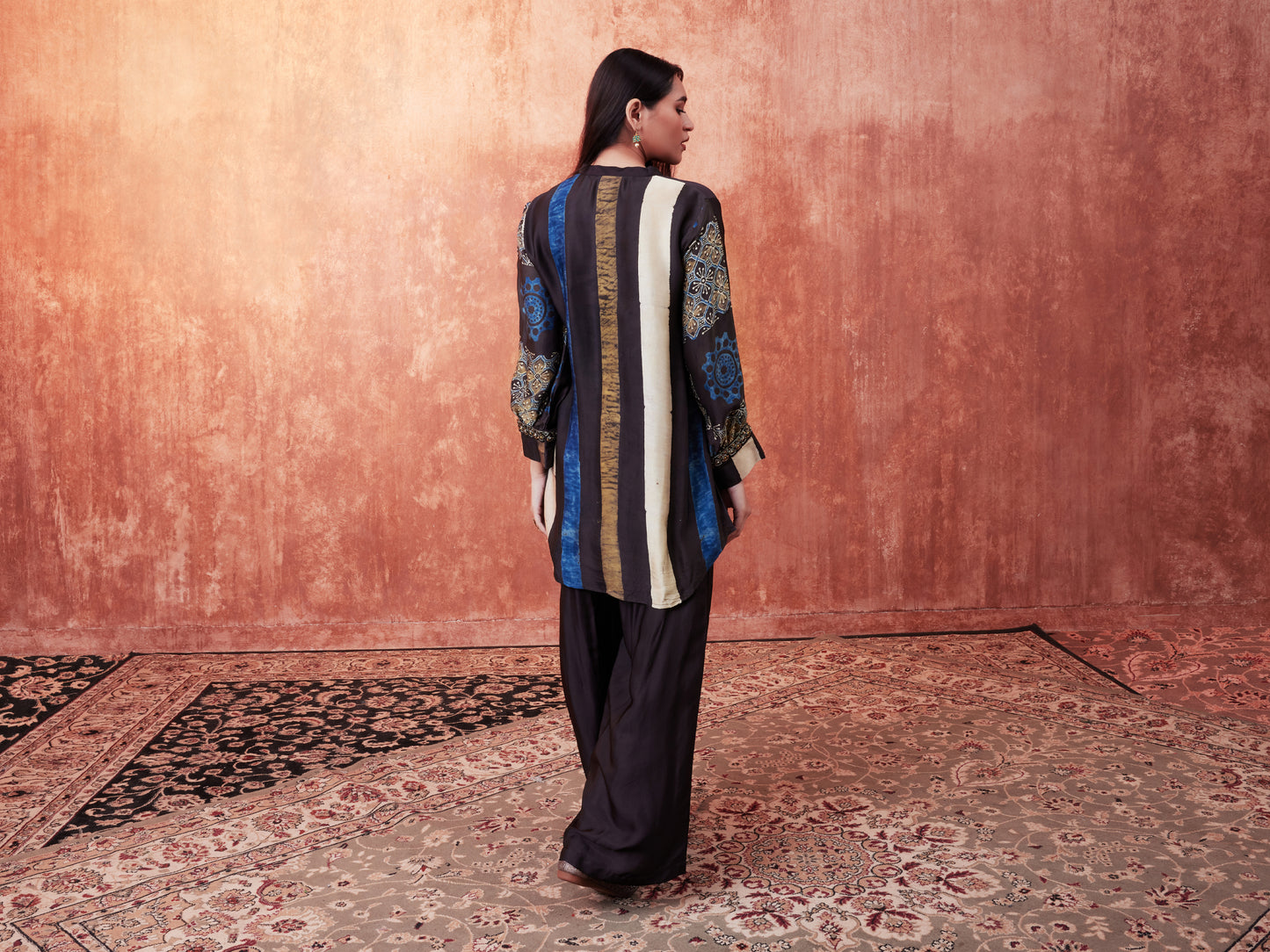 8009 Ajrakh Tunic and Panelled Trousers