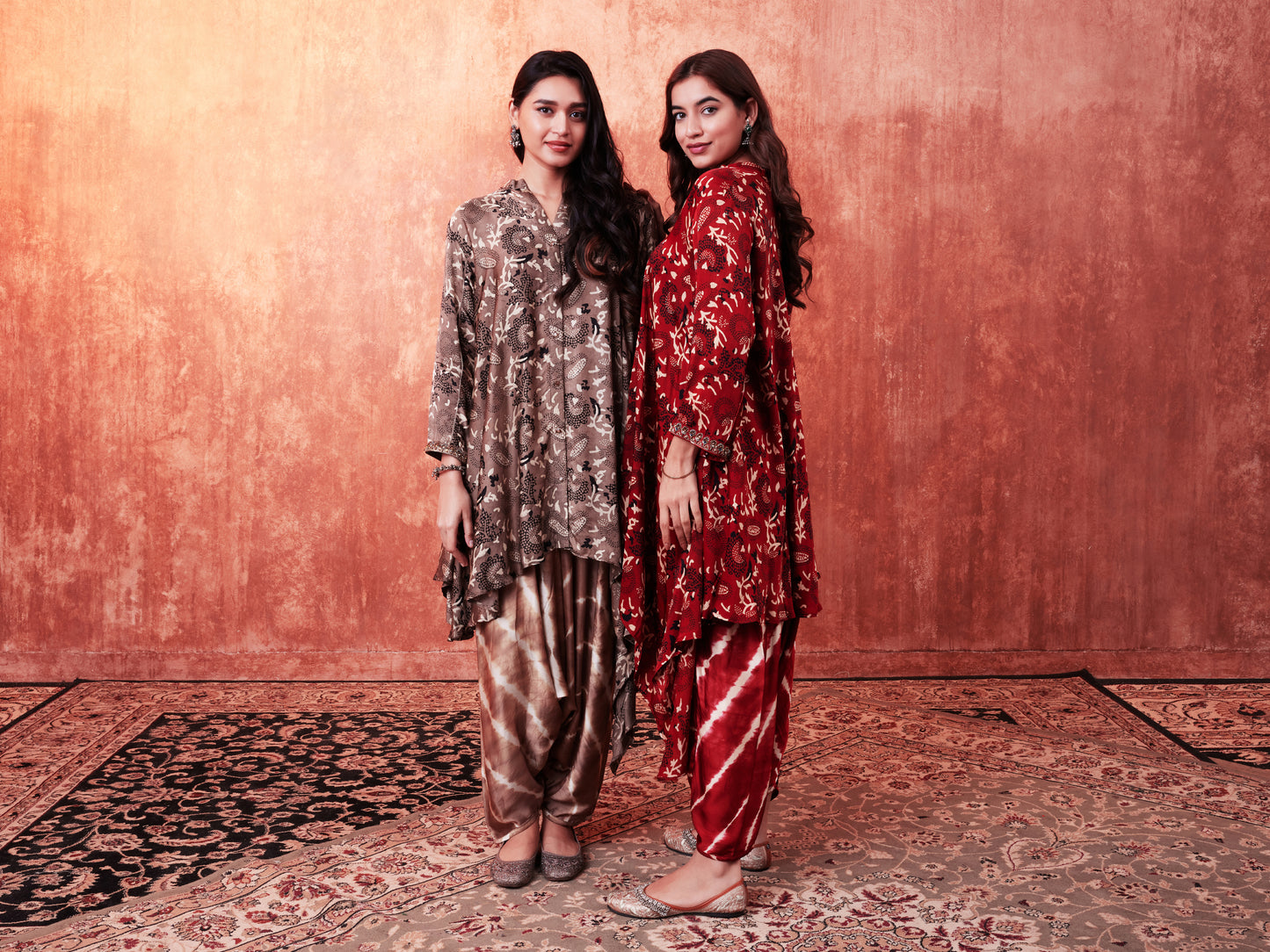 8003 Ajrakh Waterfall Shirt and Leheriya Cowled Trousers