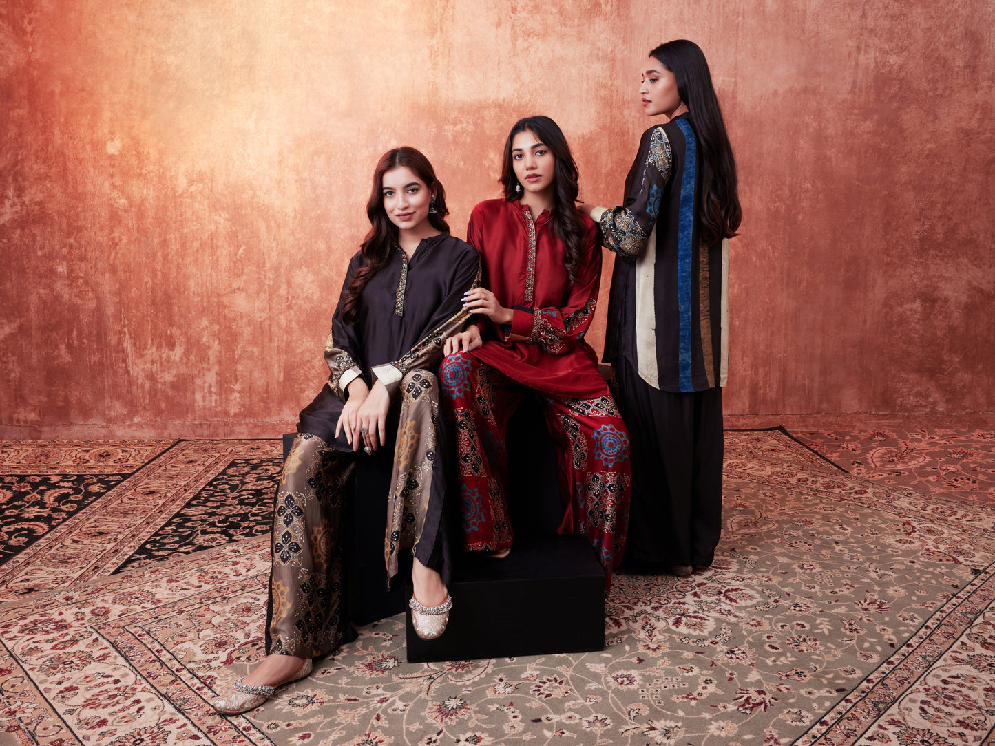 8009 Ajrakh Tunic and Panelled Trousers