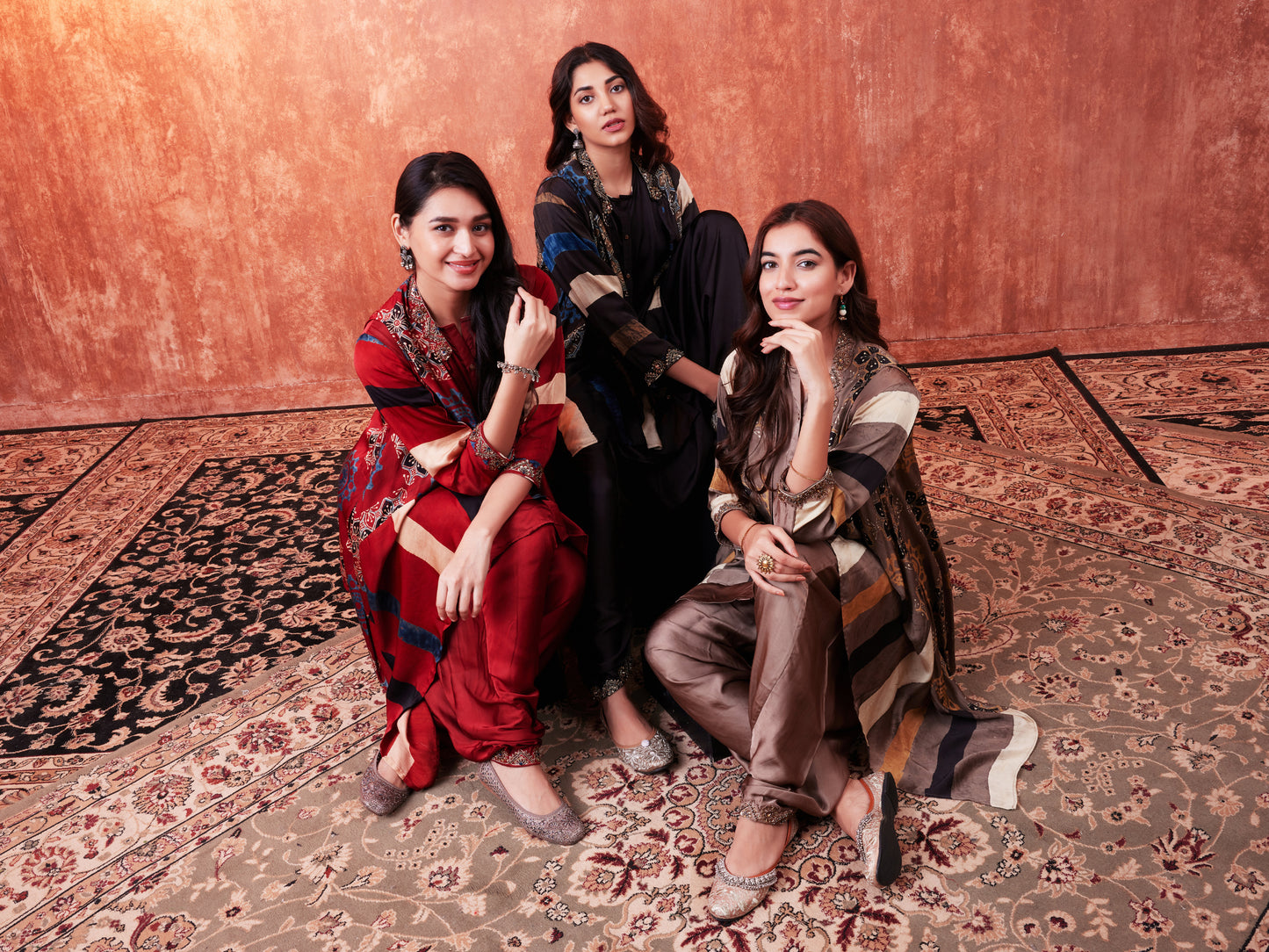 8005 Solid Shirt, Ajrakh Cape and Cowl Trousers