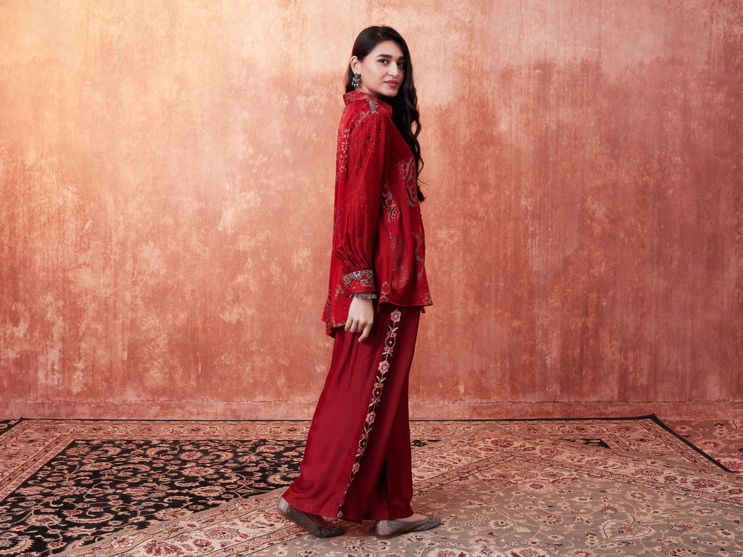 8013 Ajrakh Shirt and Palazzo Trousers