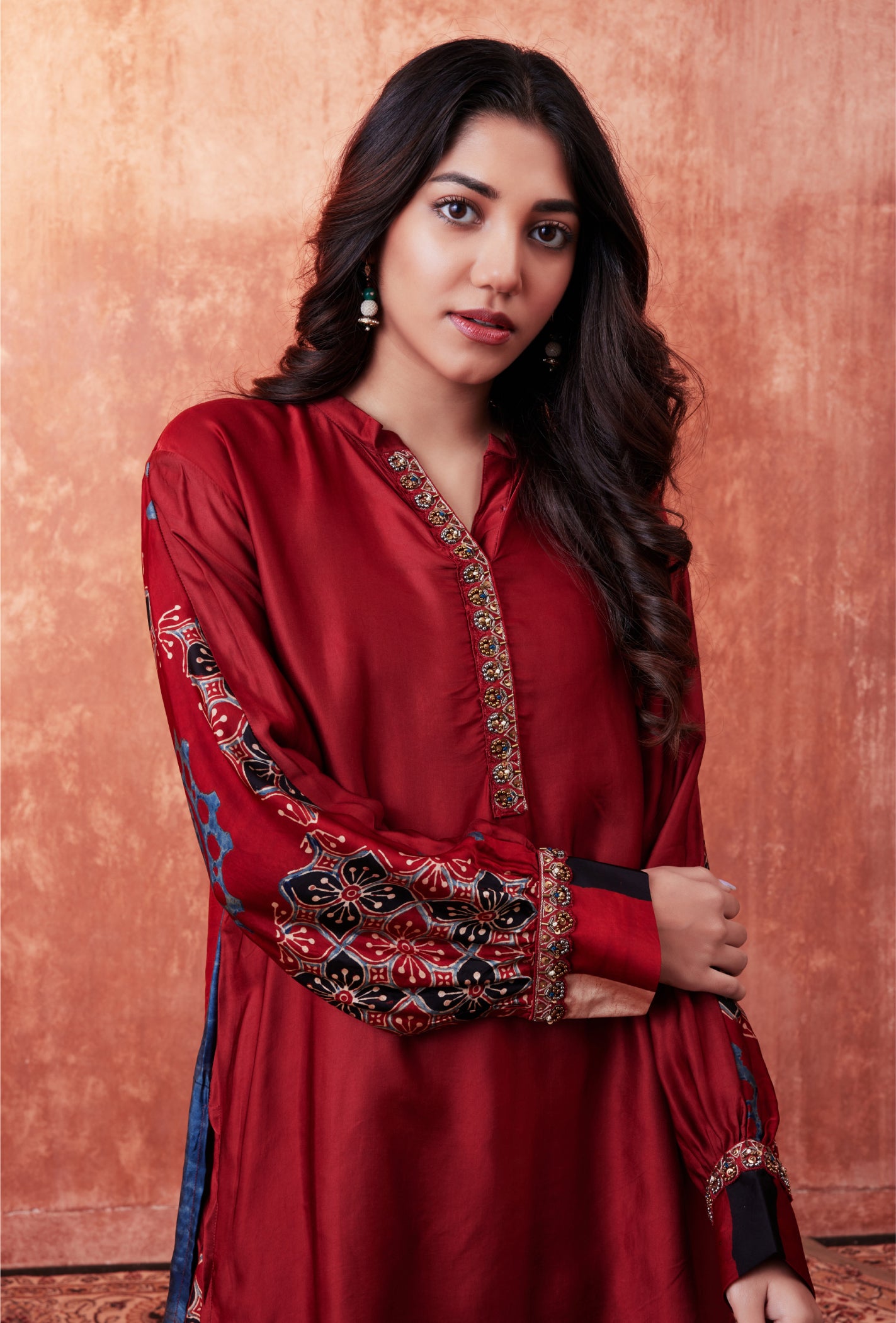 8009 Ajrakh Tunic and Panelled Trousers
