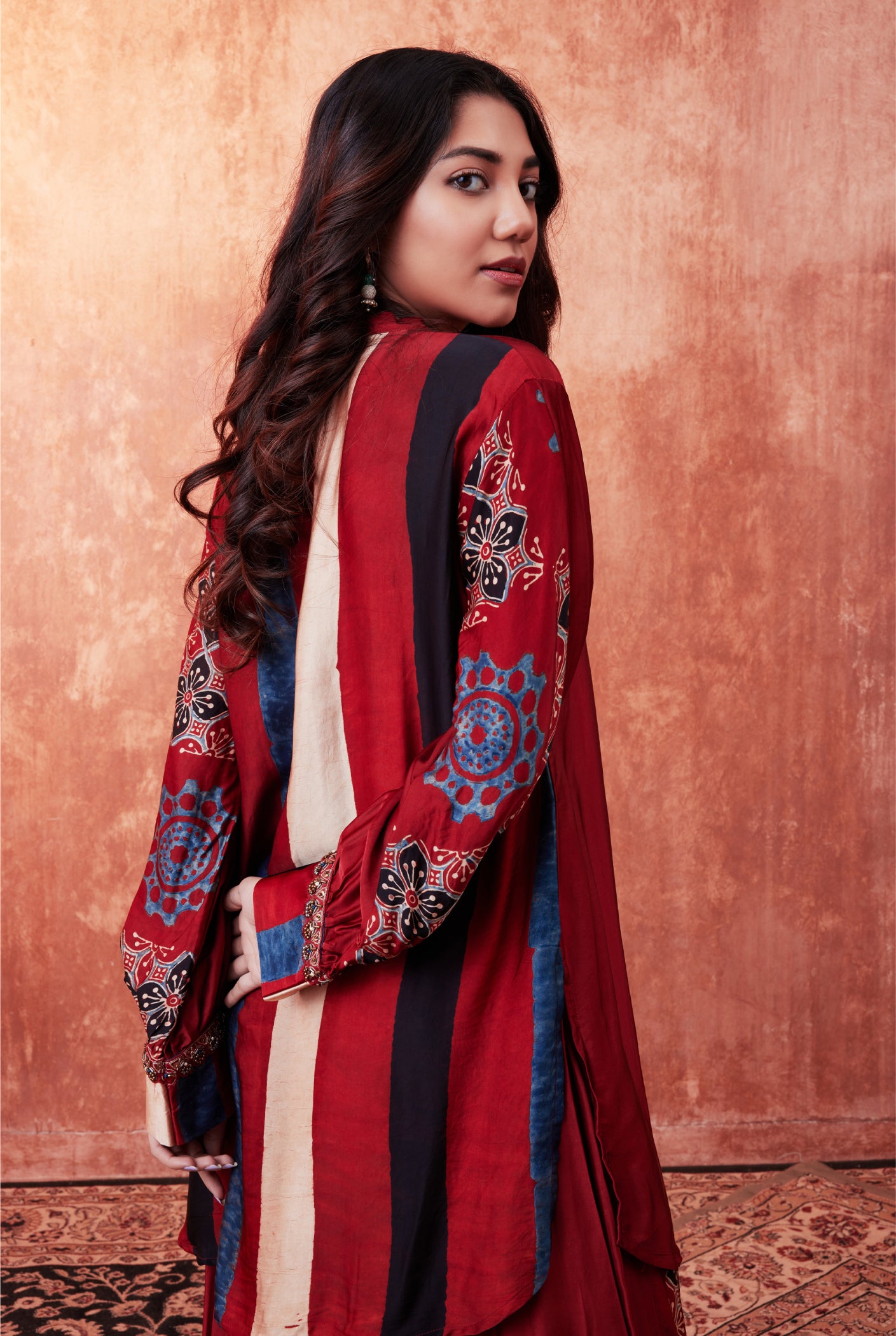 8009 Ajrakh Tunic and Panelled Trousers