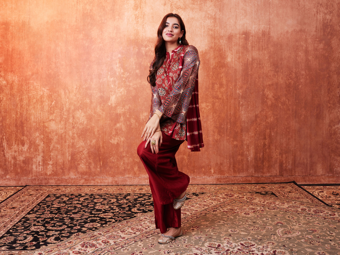 8002 Ajrakh Shirt and Palazzos