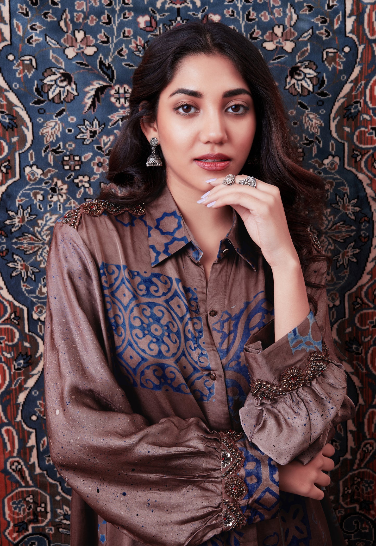 8013 Ajrakh Shirt and Palazzo Trousers