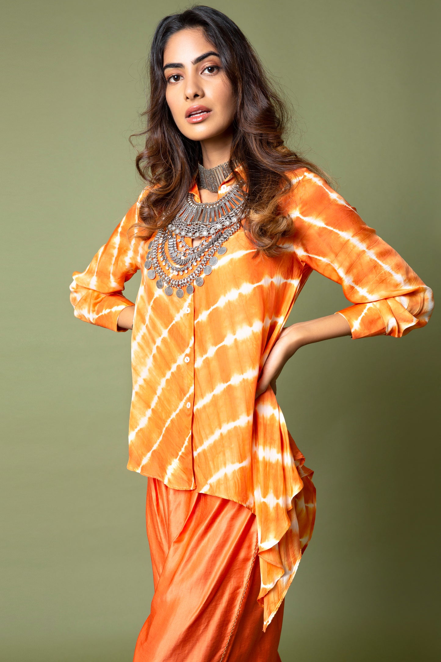 Asymmetric Shirt With Straight Trousers