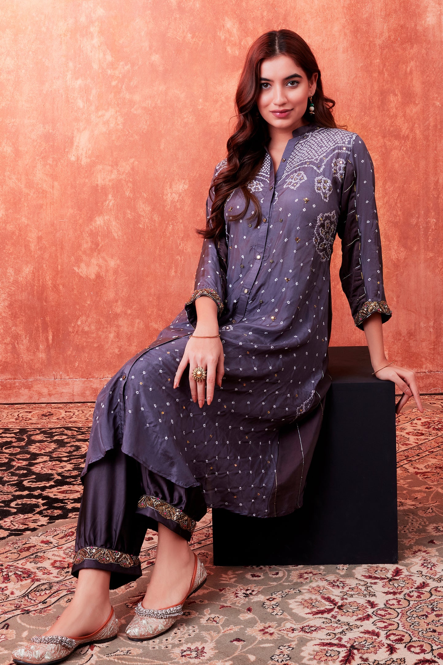 Mandala Bandhani Tunic Shirt Set