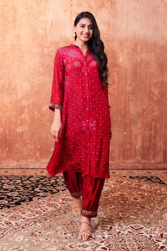 Mandala Bandhani Tunic Shirt Set