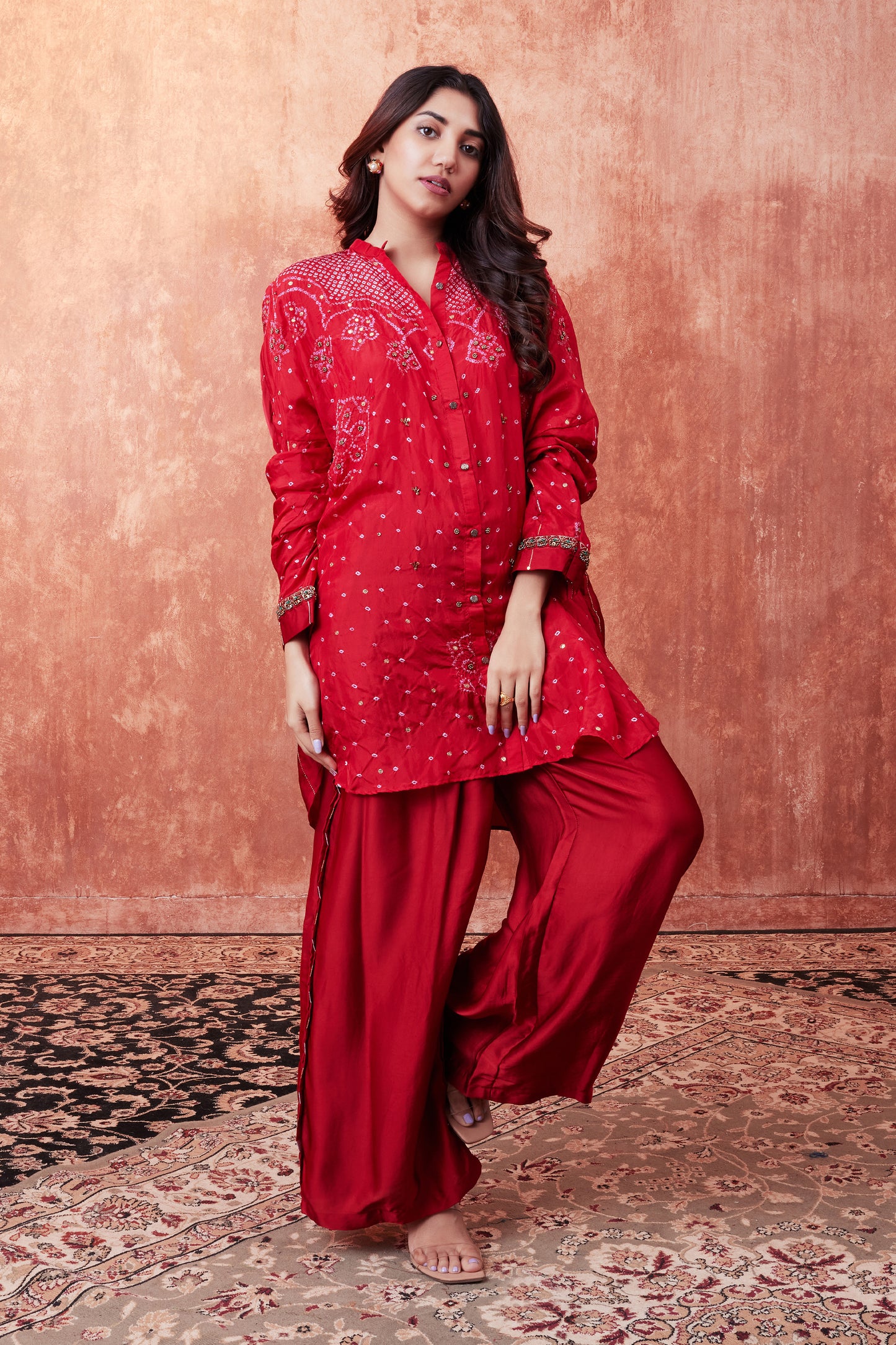 Mandala Bandhani Relaxed Shirt Set