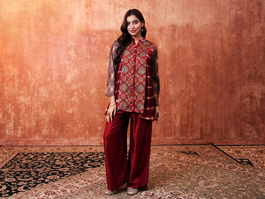 8002 Ajrakh Shirt and Palazzos