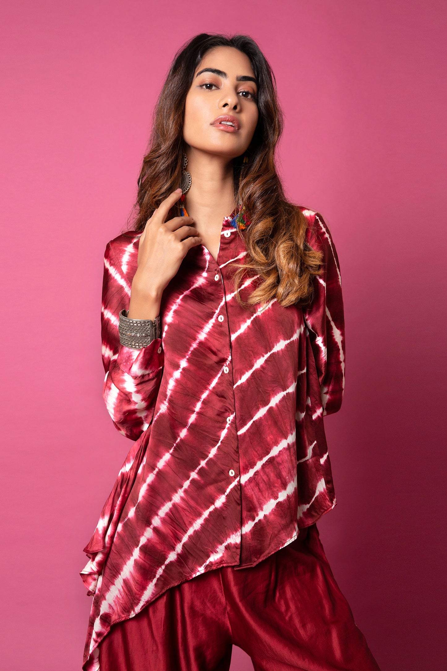 Asymmetric Shirt With Straight Trousers