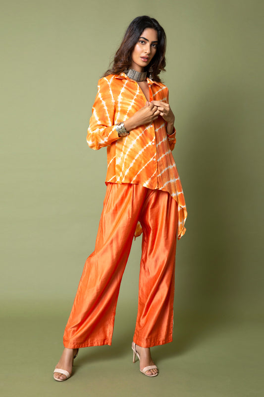 Asymmetric Shirt With Straight Trousers