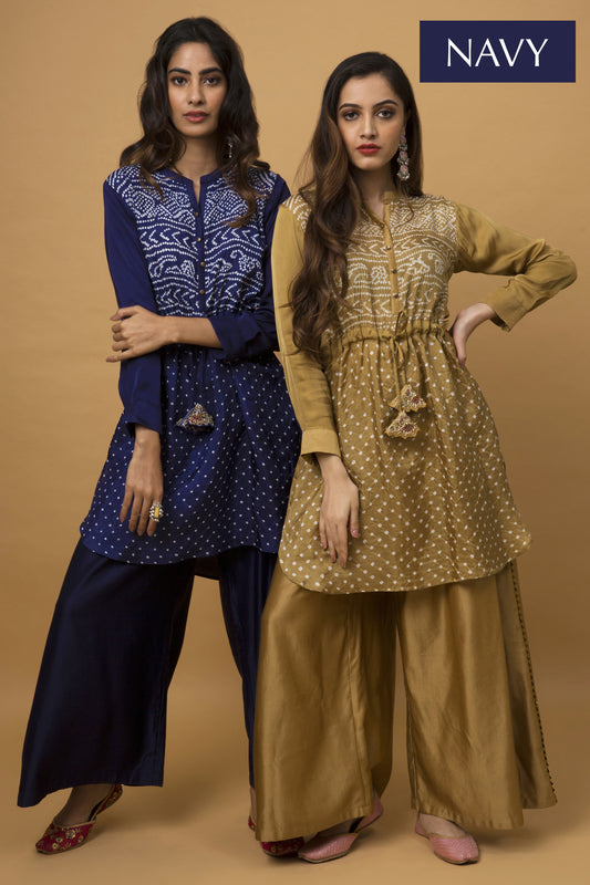 Indigo Blue Tunic & Matching Straight Trousers