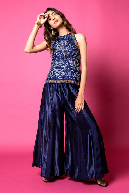 Flared Top With Panelled Sharara Trousers