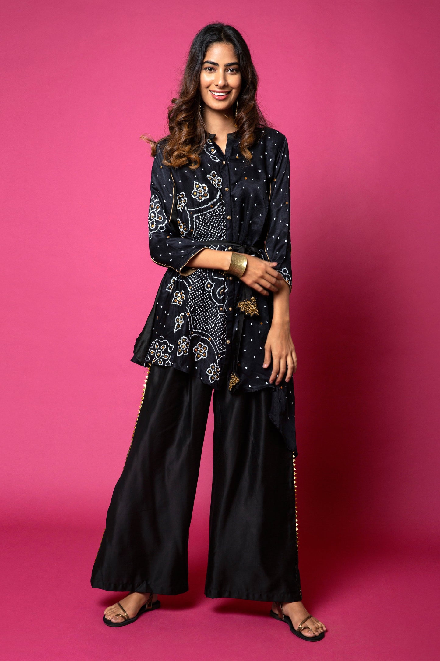 Cape Shirt With Straight Trousers