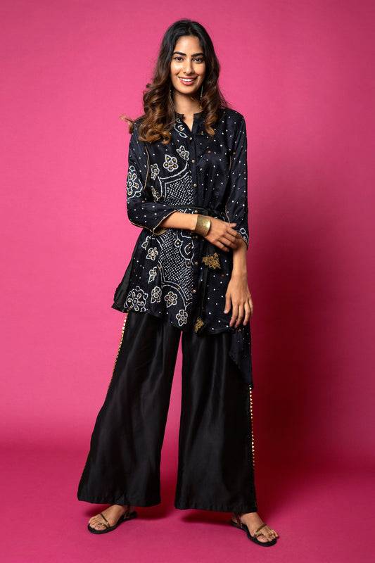 Cape Shirt With Straight Trousers