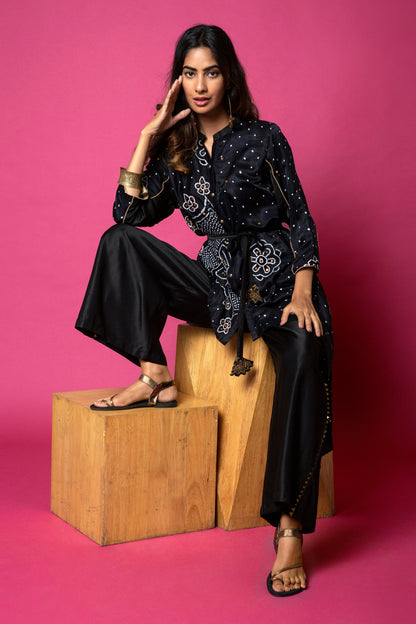 Cape Shirt With Straight Trousers
