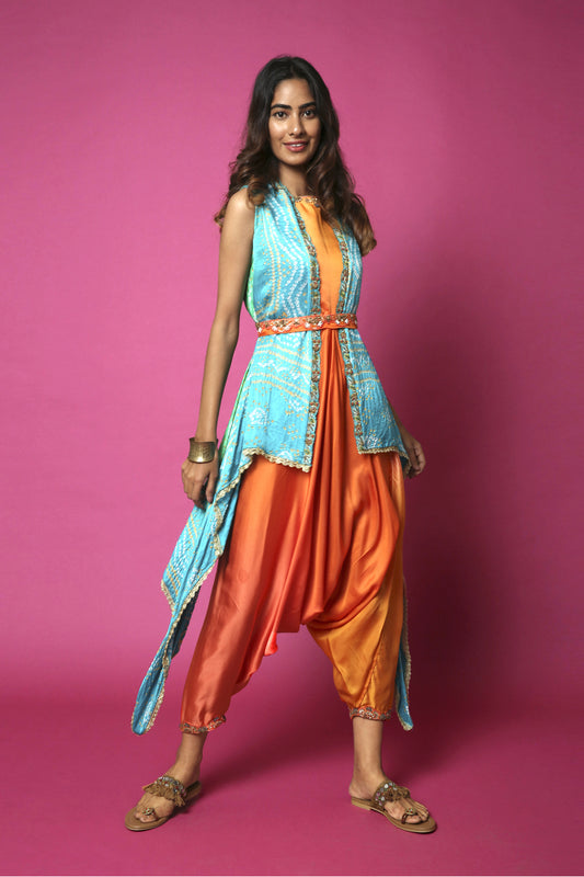 Cowl Jumpsuit With Cape